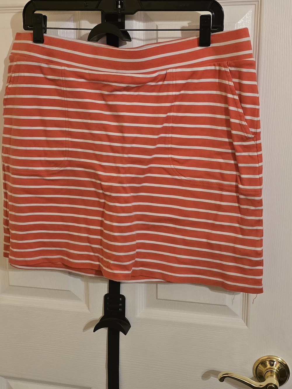 croft & barrow Coral and White Striped Mini Skort